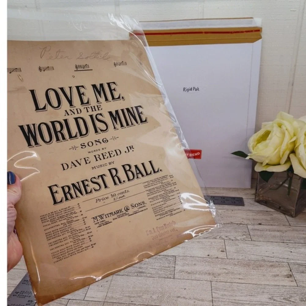 Love Me and the World Is Mine 1906 Antique Sheet Music Ernest Ball Sepia Typogra